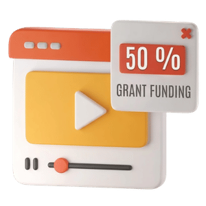 Digital Marketing with 50% Grant Support - 3D Brand Agency Icon 3D